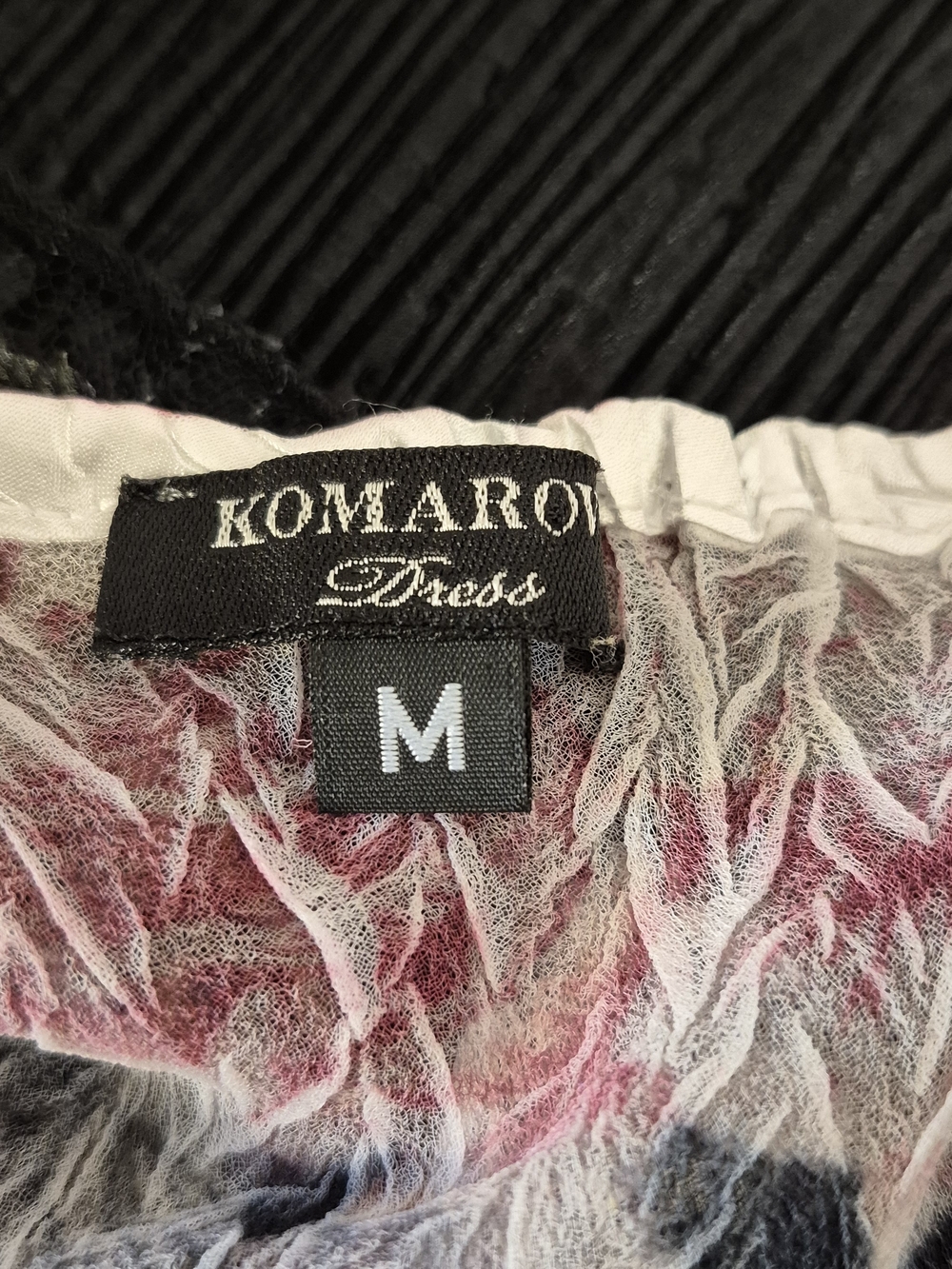 Komarov Floral Print Charmeuse & Lace Cocktail Dress w/ Plisse Slip - Size M - Picture 13 of 16